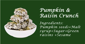 Seme di zucca e scricchiolio dell'uvetta per la zucca e lo spuntino